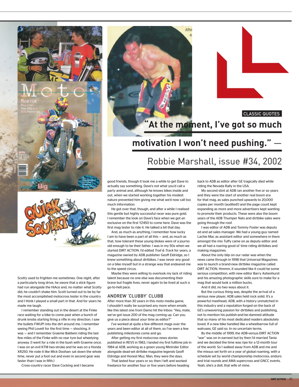 Dirt Action Preview Pages