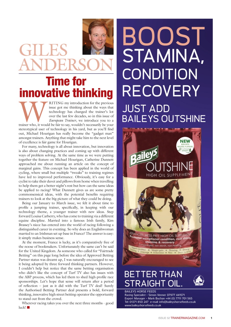 European Trainer Magazine - horse racing Preview Pages