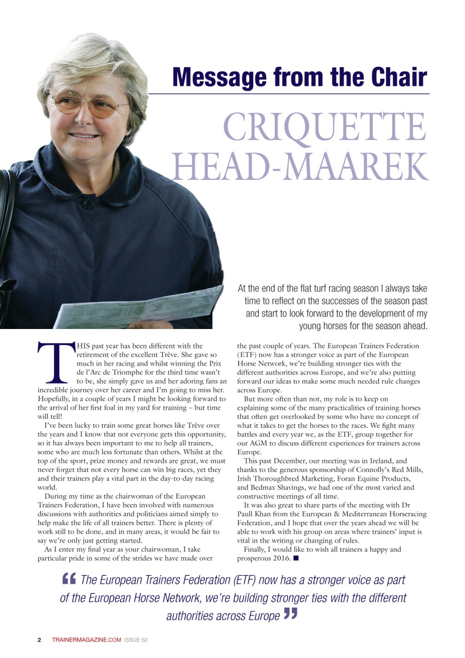 European Trainer Magazine - horse racing Preview Pages