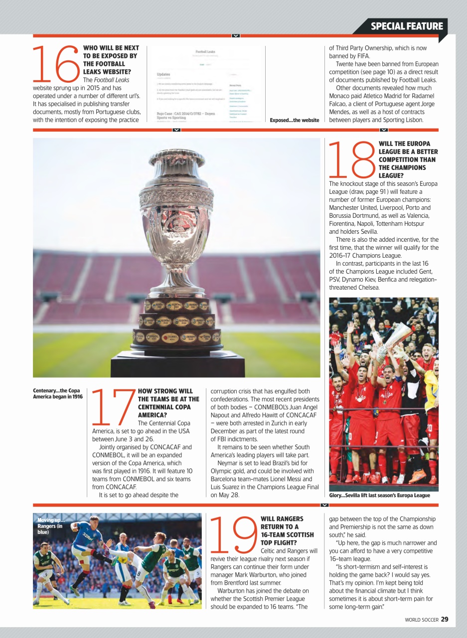 World Soccer Preview Pages