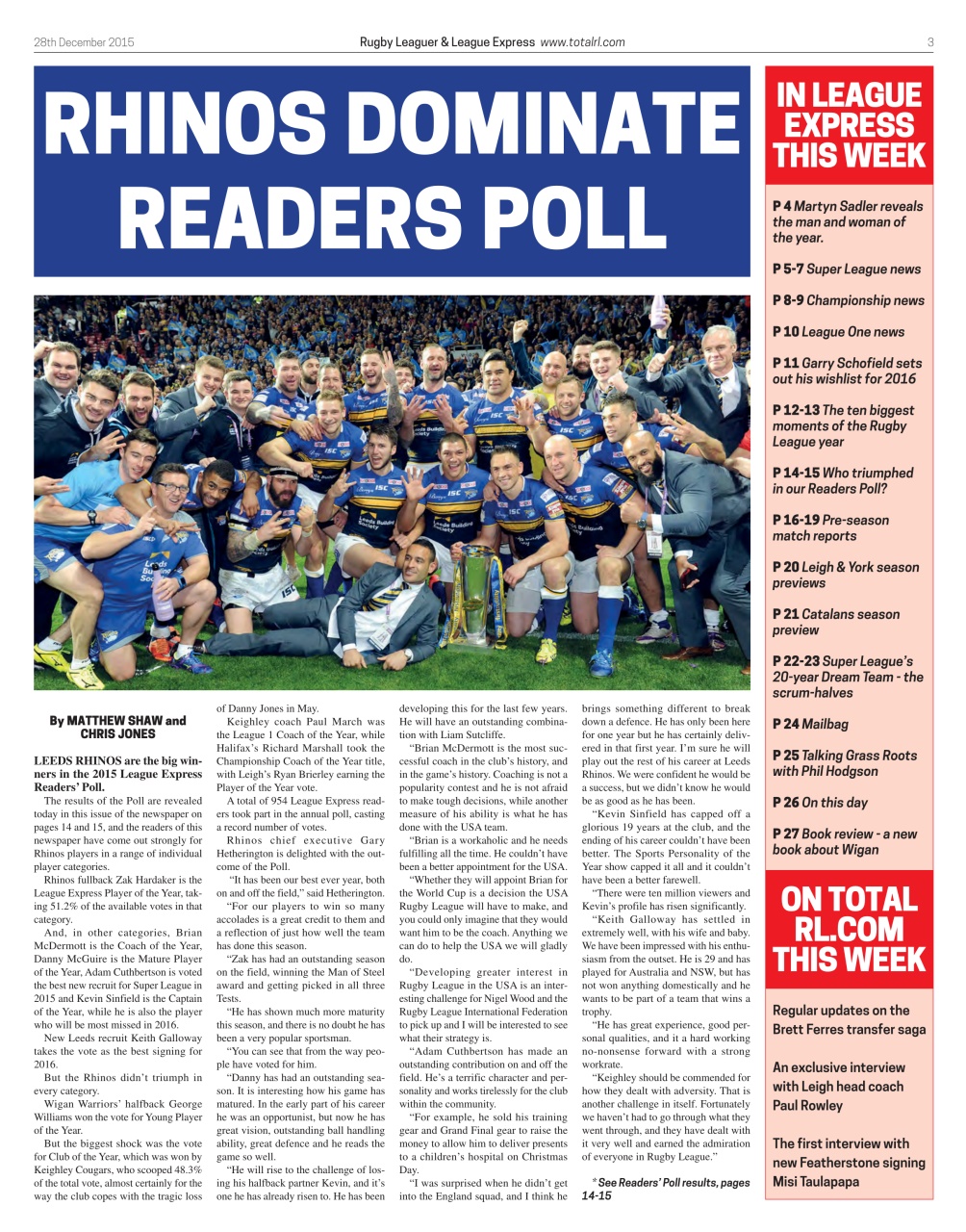 League Express Preview Pages