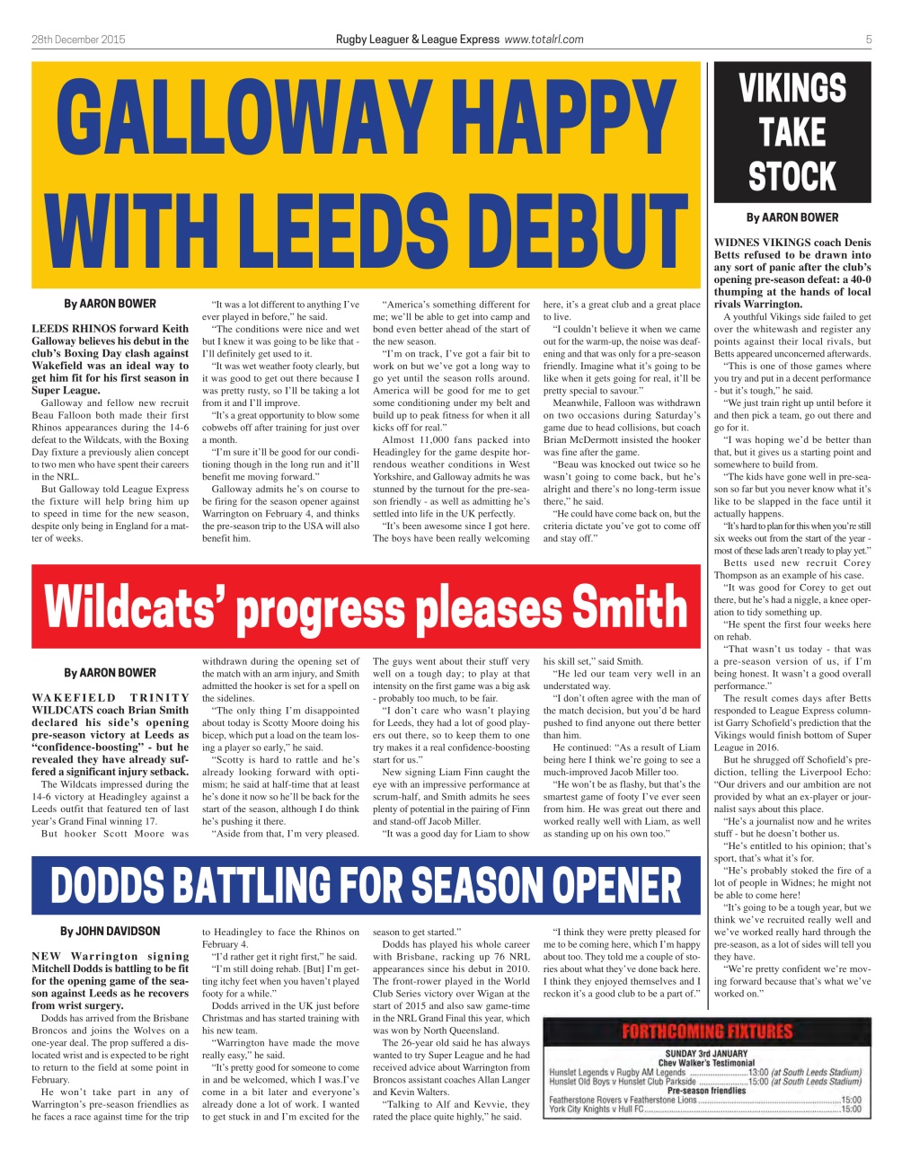 League Express Preview Pages