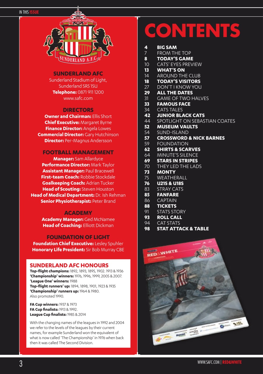 Sunderland FC Preview Pages