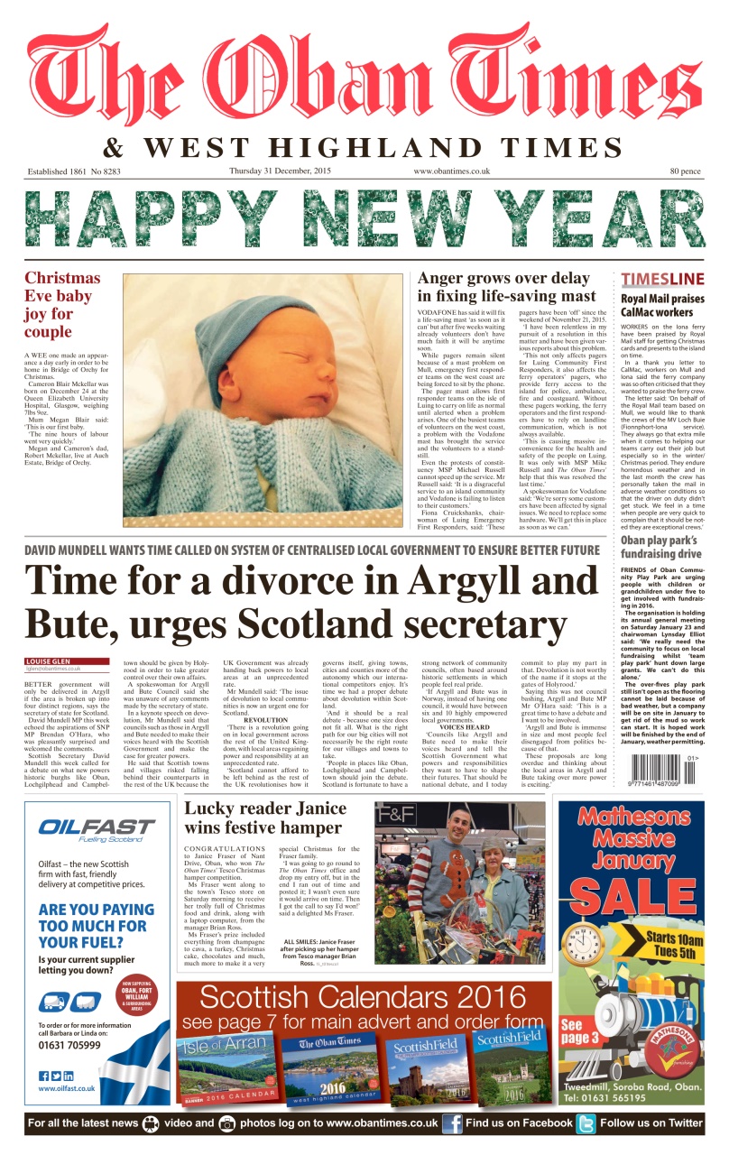 The Oban Times & Lochaber Times Preview Pages