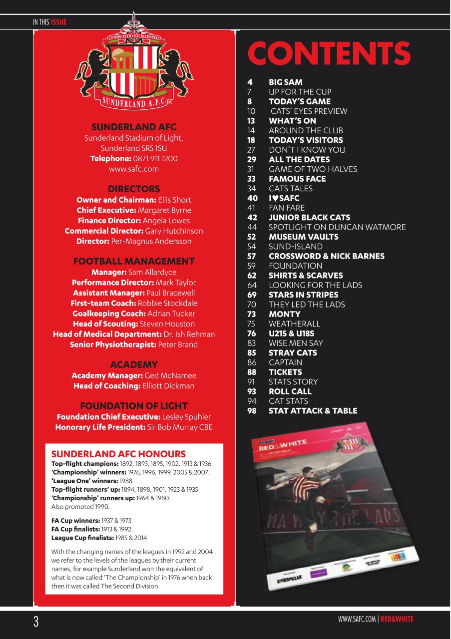 Sunderland FC Preview Pages