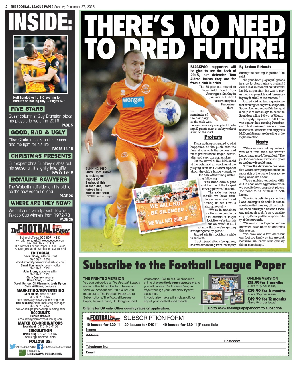 The Football League Paper Preview Pages