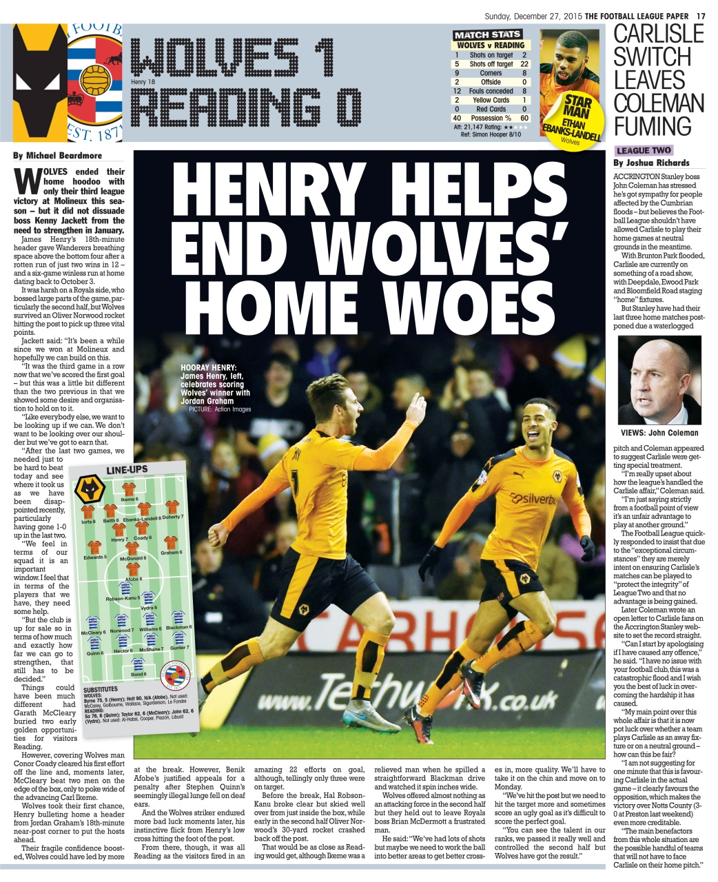 The Football League Paper Preview Pages