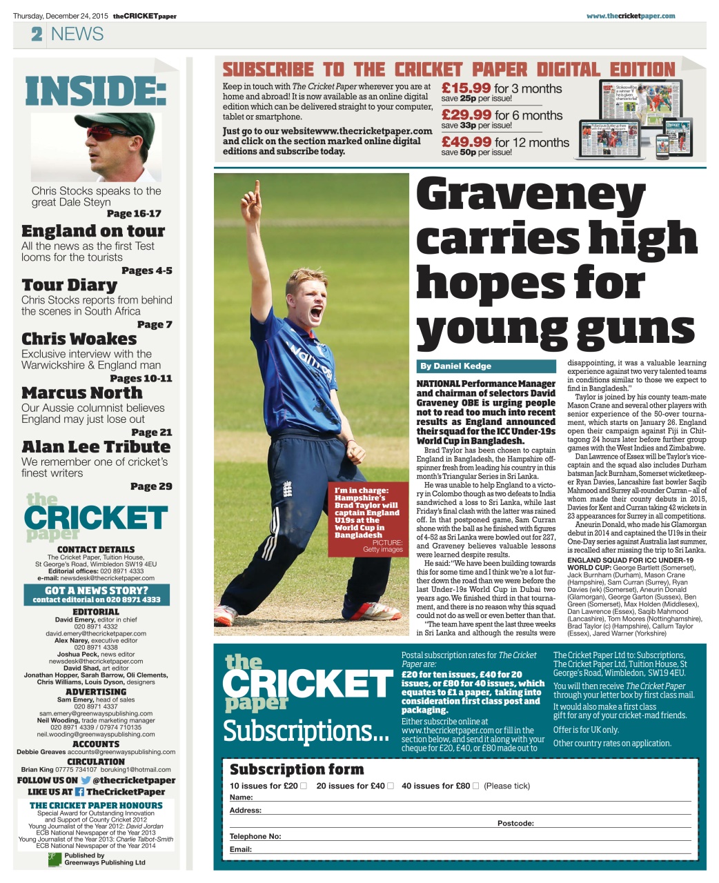 The Cricket Paper Preview Pages