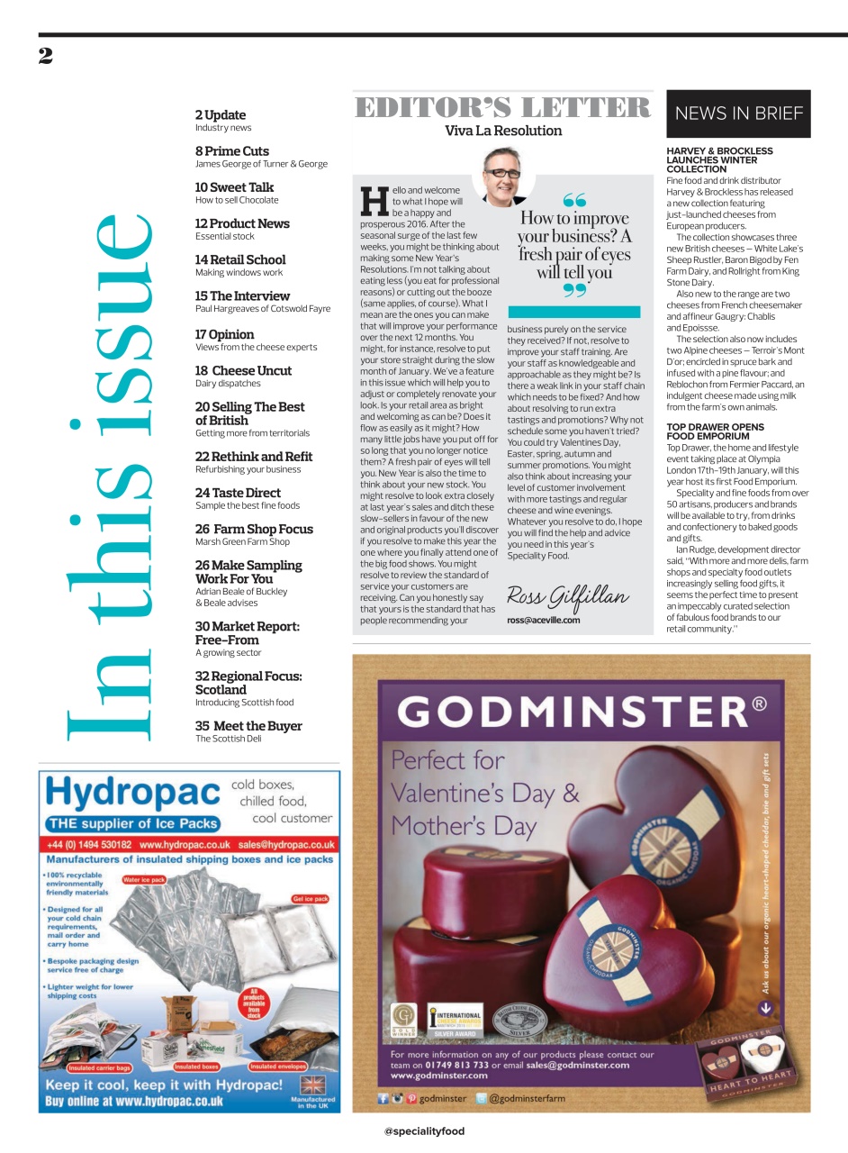 Speciality Food Preview Pages