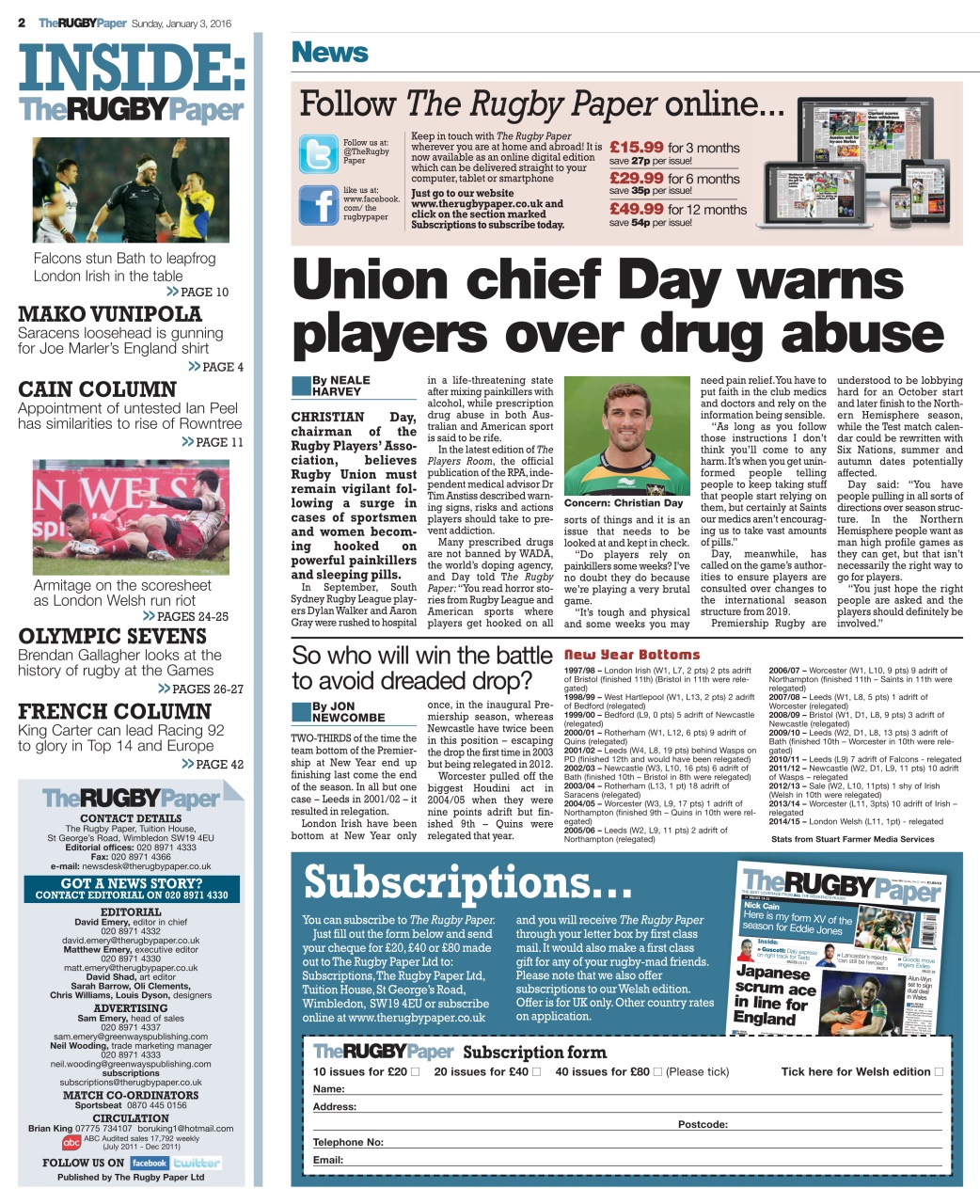 The Rugby Paper Preview Pages