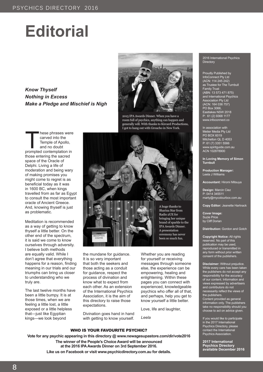 International Psychics Directory Preview Pages