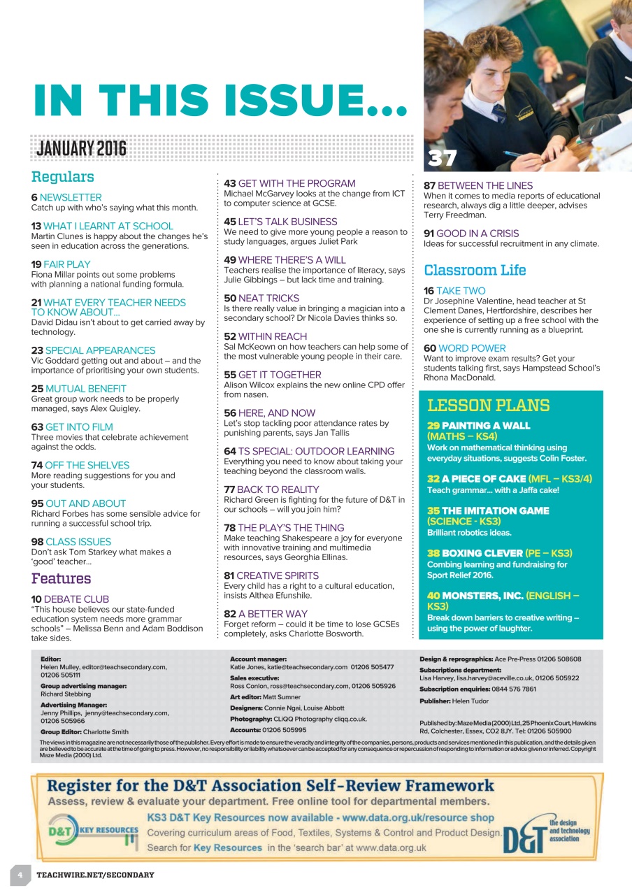 Teach Secondary Preview Pages