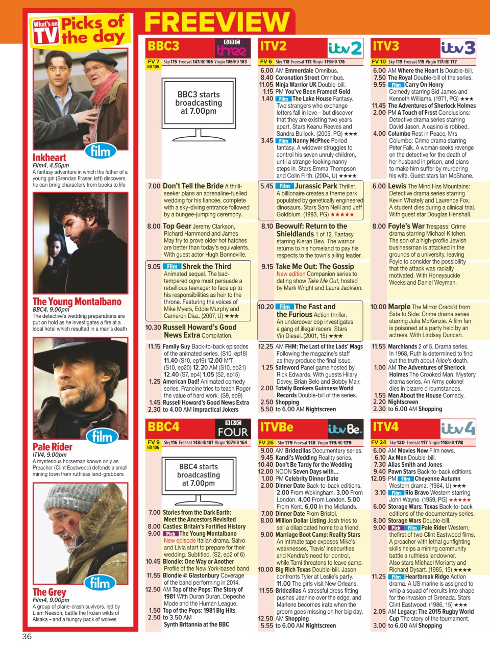 What's on TV Preview Pages