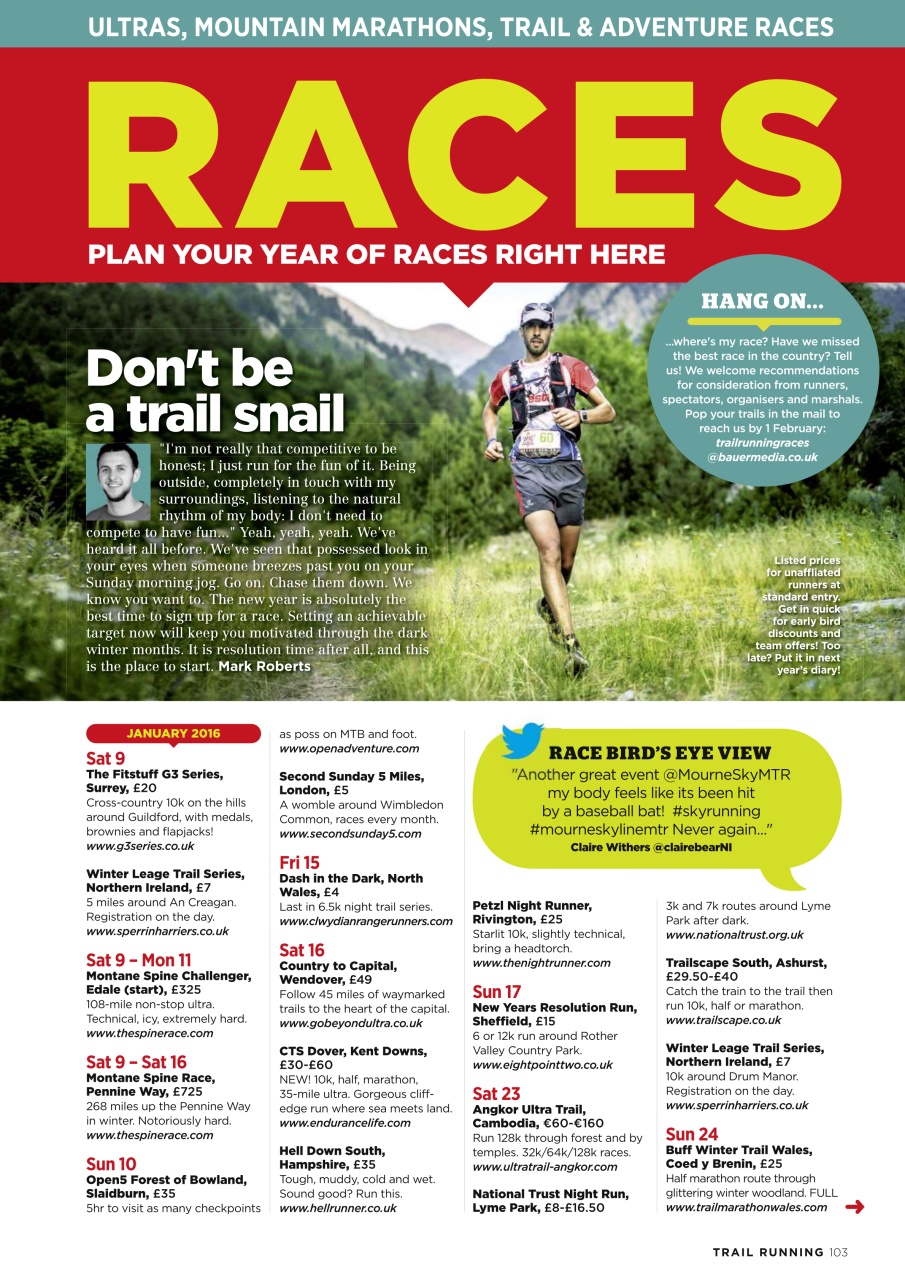 Trail Running Preview Pages