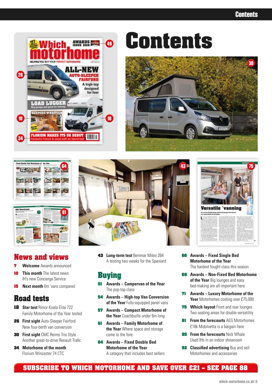 What Motorhome magazine Preview Pages