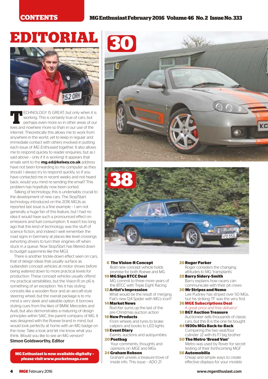 MG Enthusiast Preview Pages