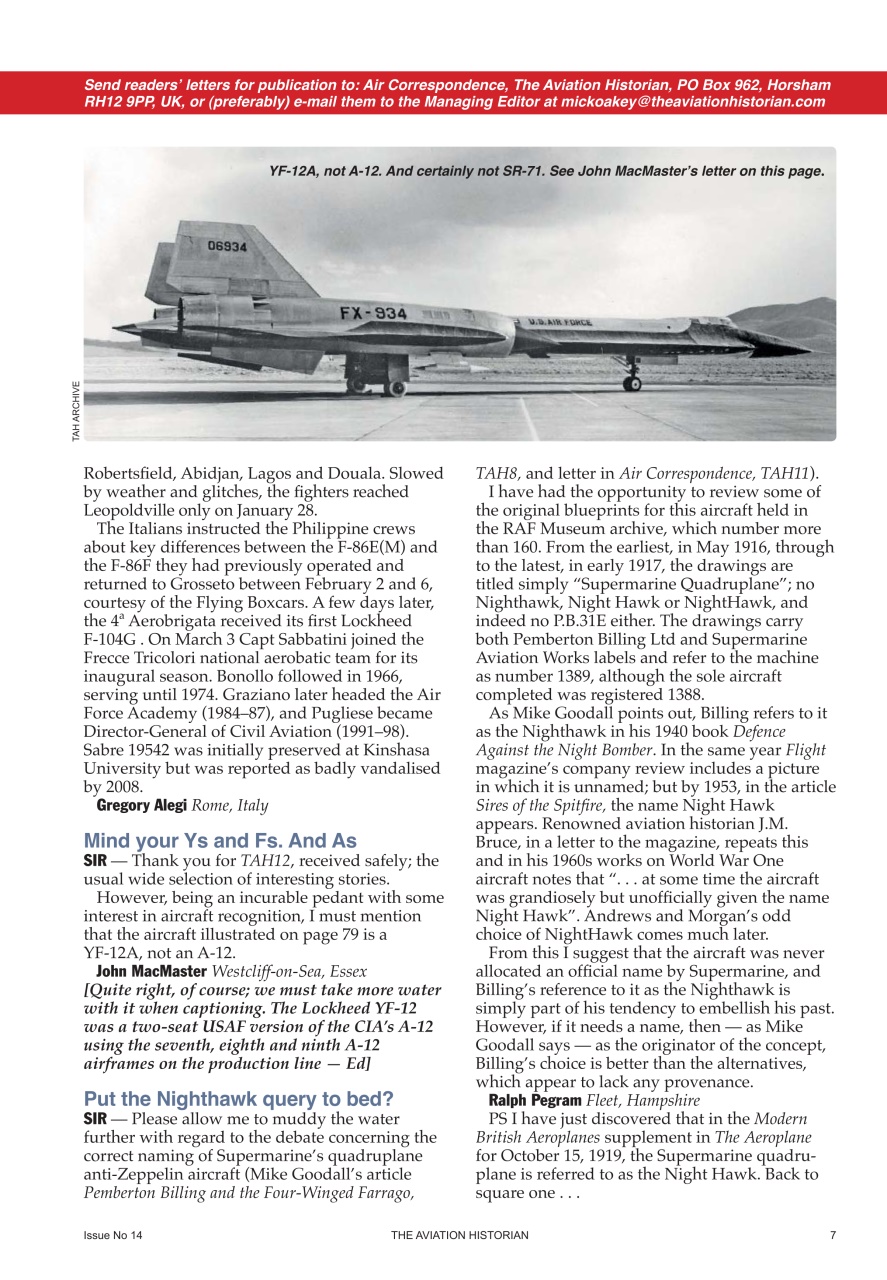 The Aviation Historian Magazine Preview Pages