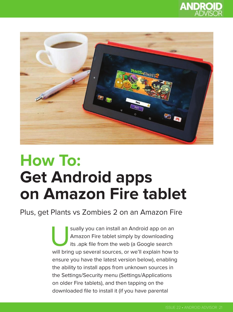 Android Advisor Preview Pages