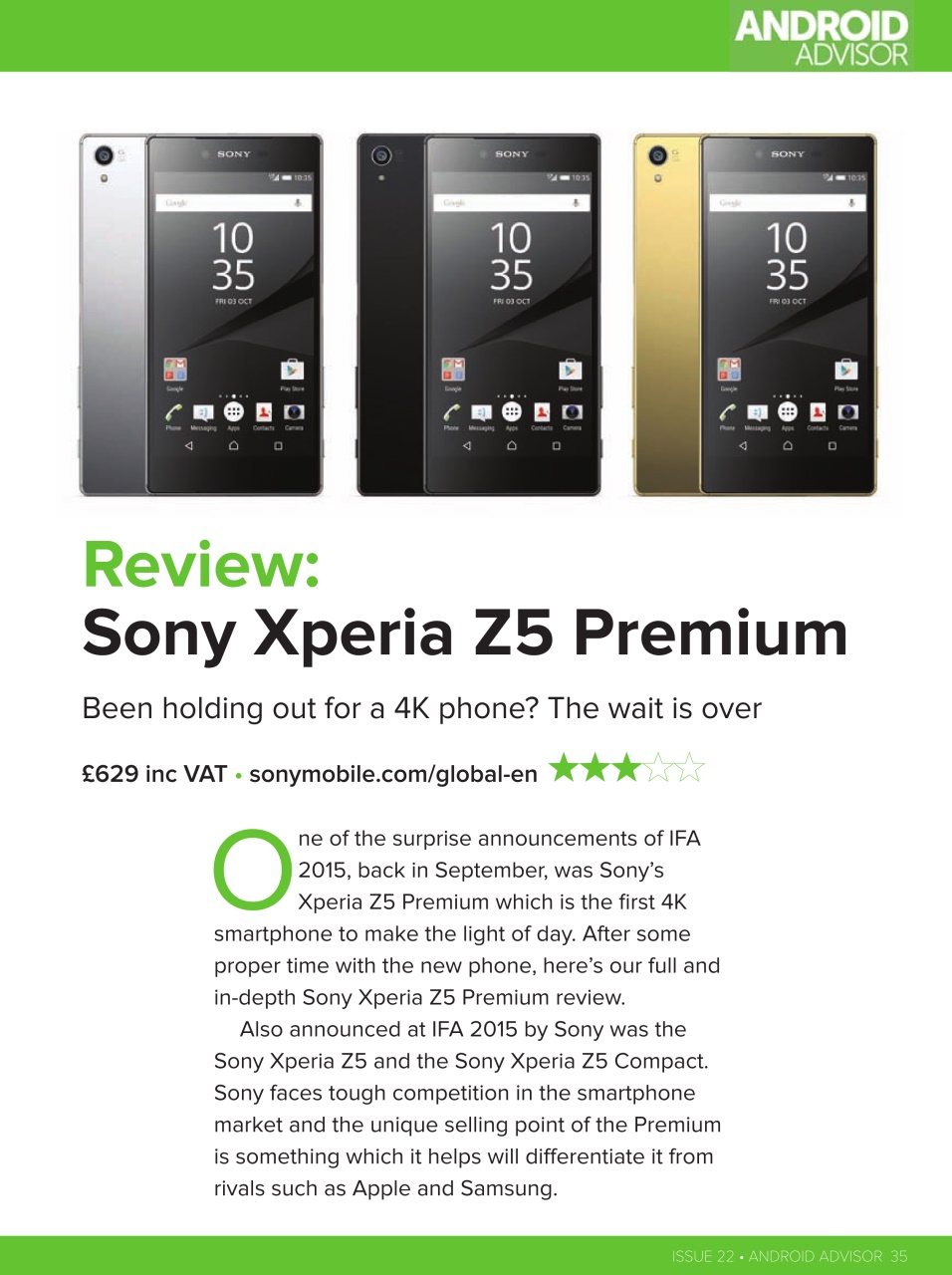 Android Advisor Preview Pages