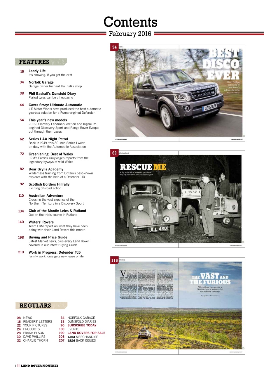 Land Rover Monthly Preview Pages