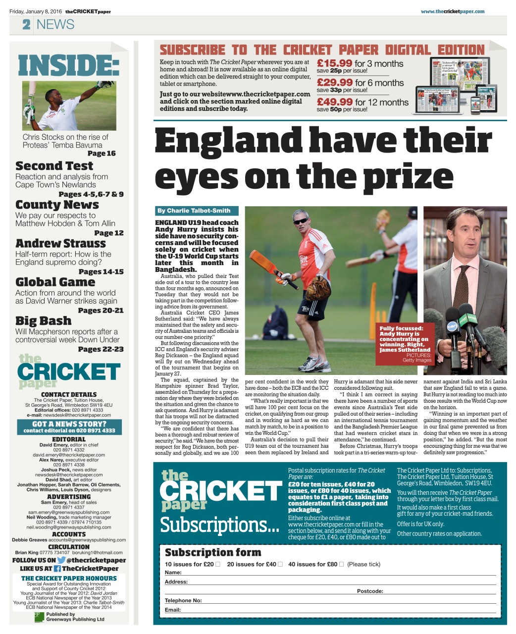 The Cricket Paper Preview Pages