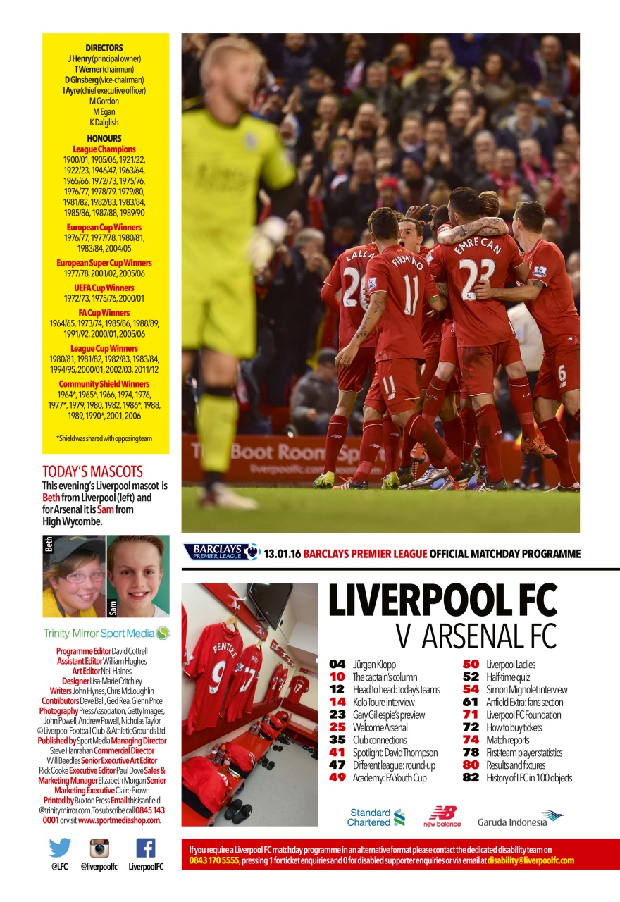 Liverpool FC Programmes Preview Pages