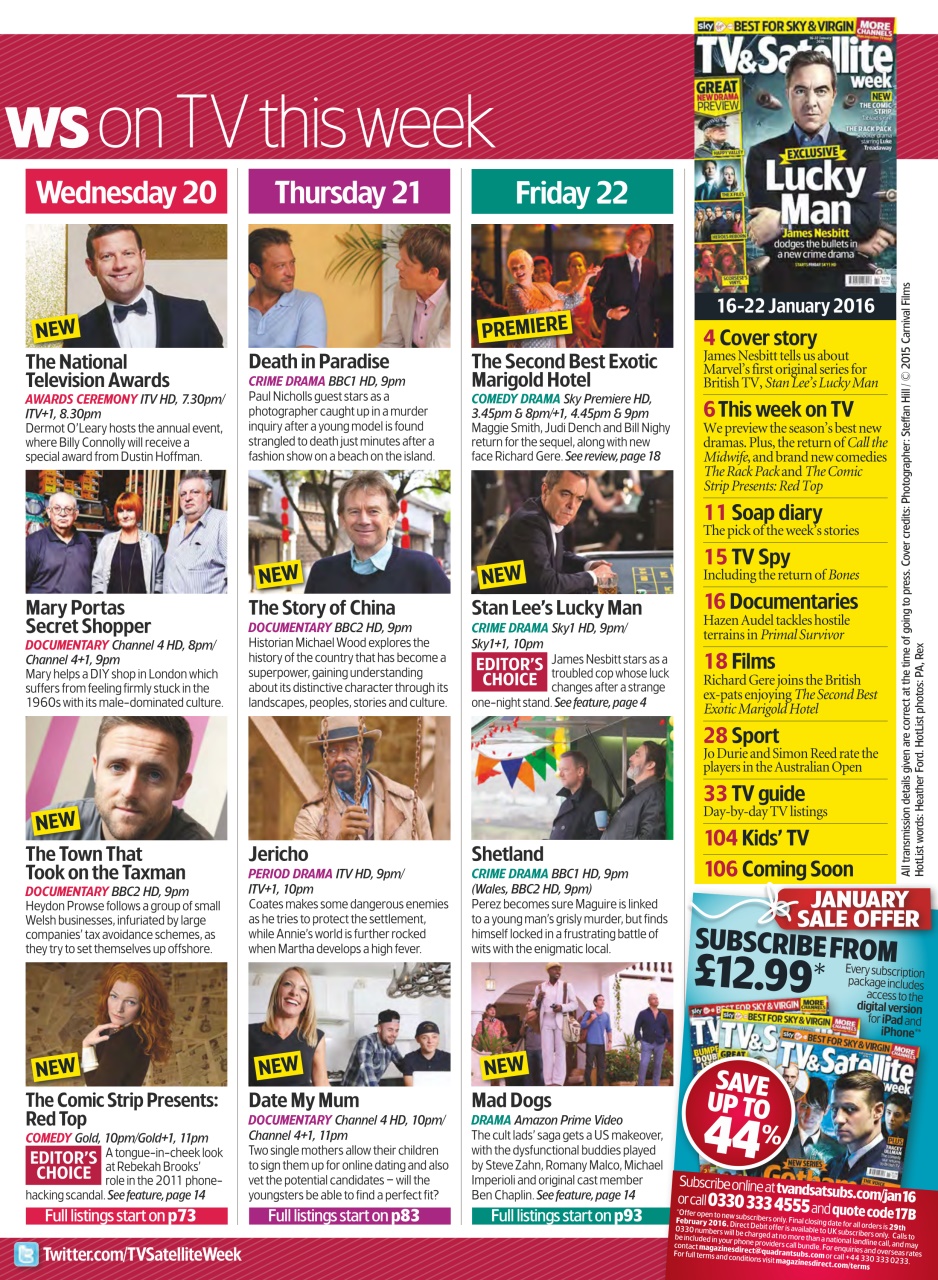 TV & Satellite Week Preview Pages