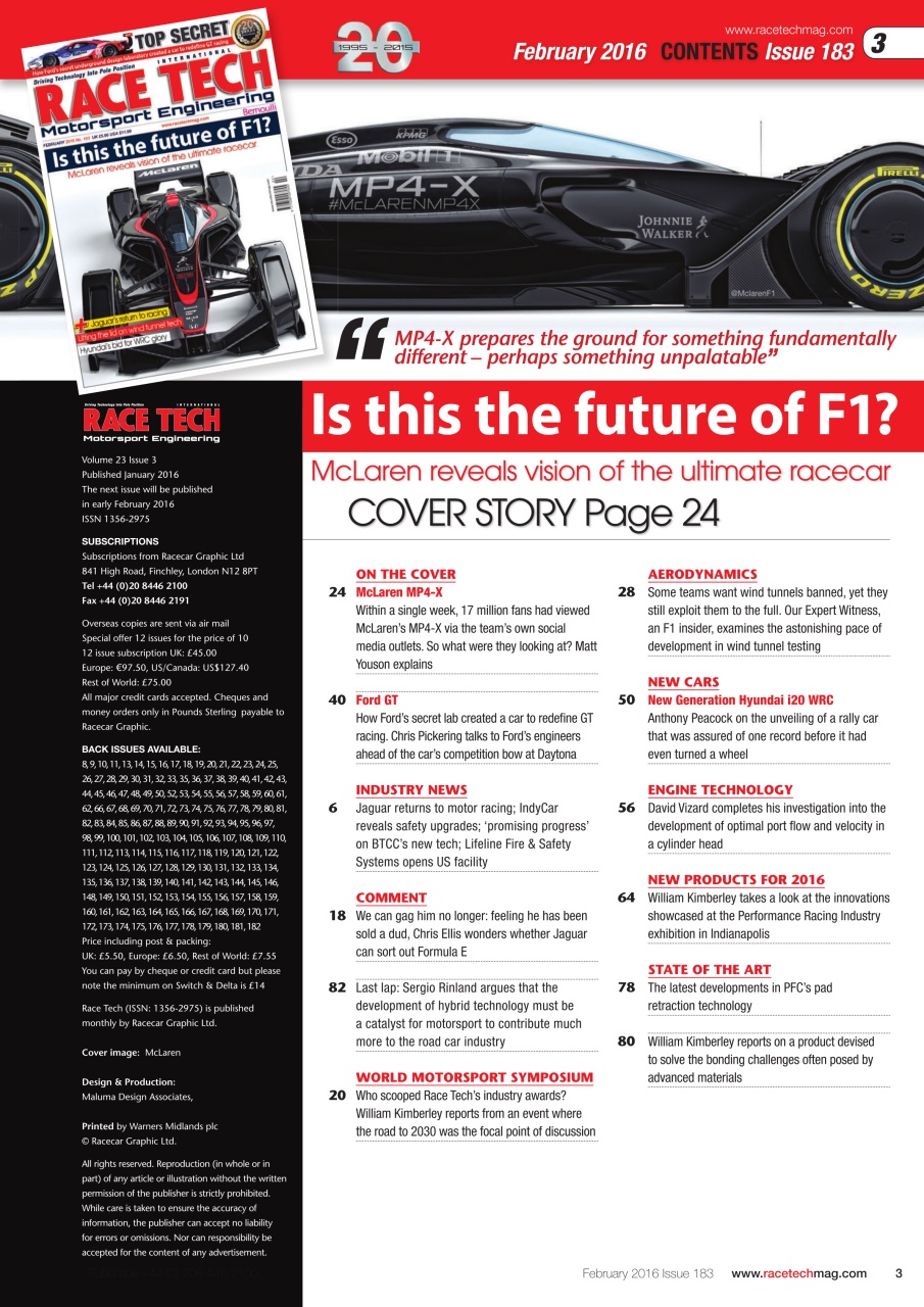 Race Tech Preview Pages