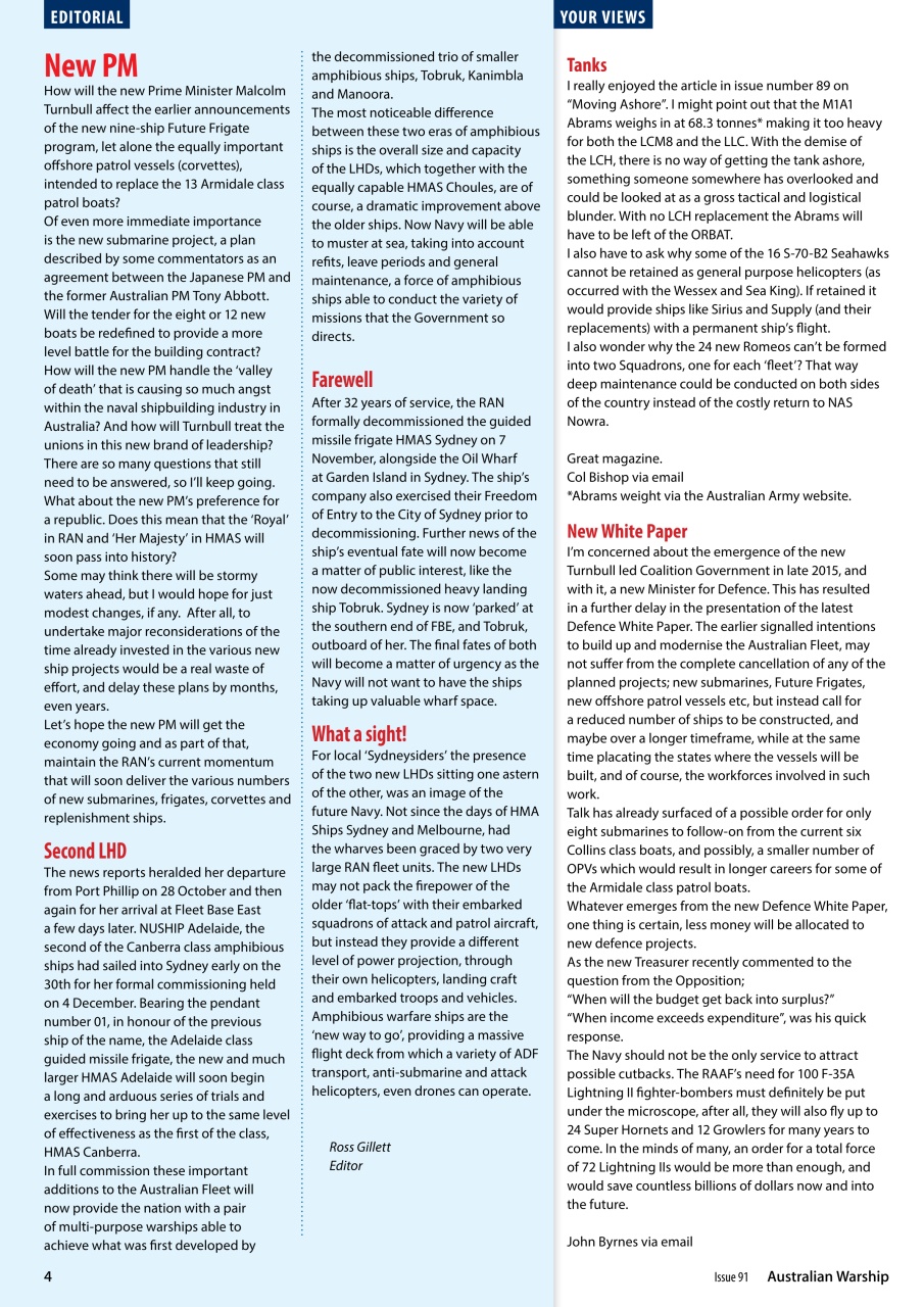 Australian Warship Preview Pages