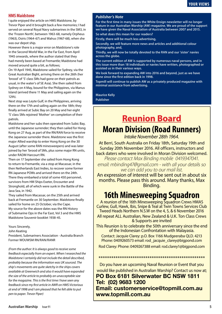 Australian Warship Preview Pages