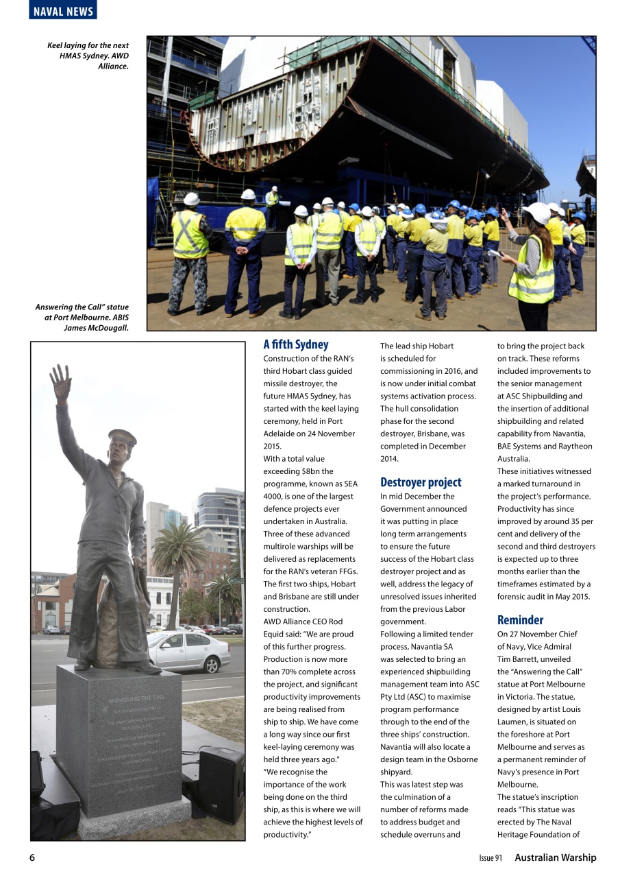 Australian Warship Preview Pages