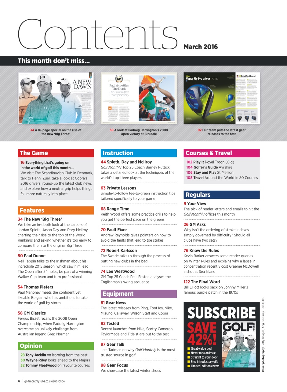 Golf Monthly Preview Pages