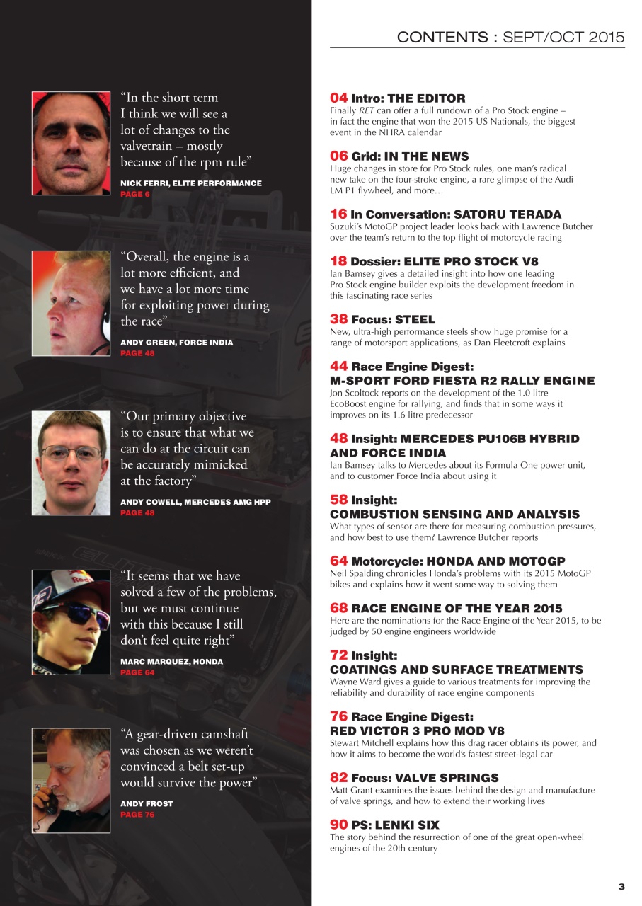 Race Engine Technology Preview Pages