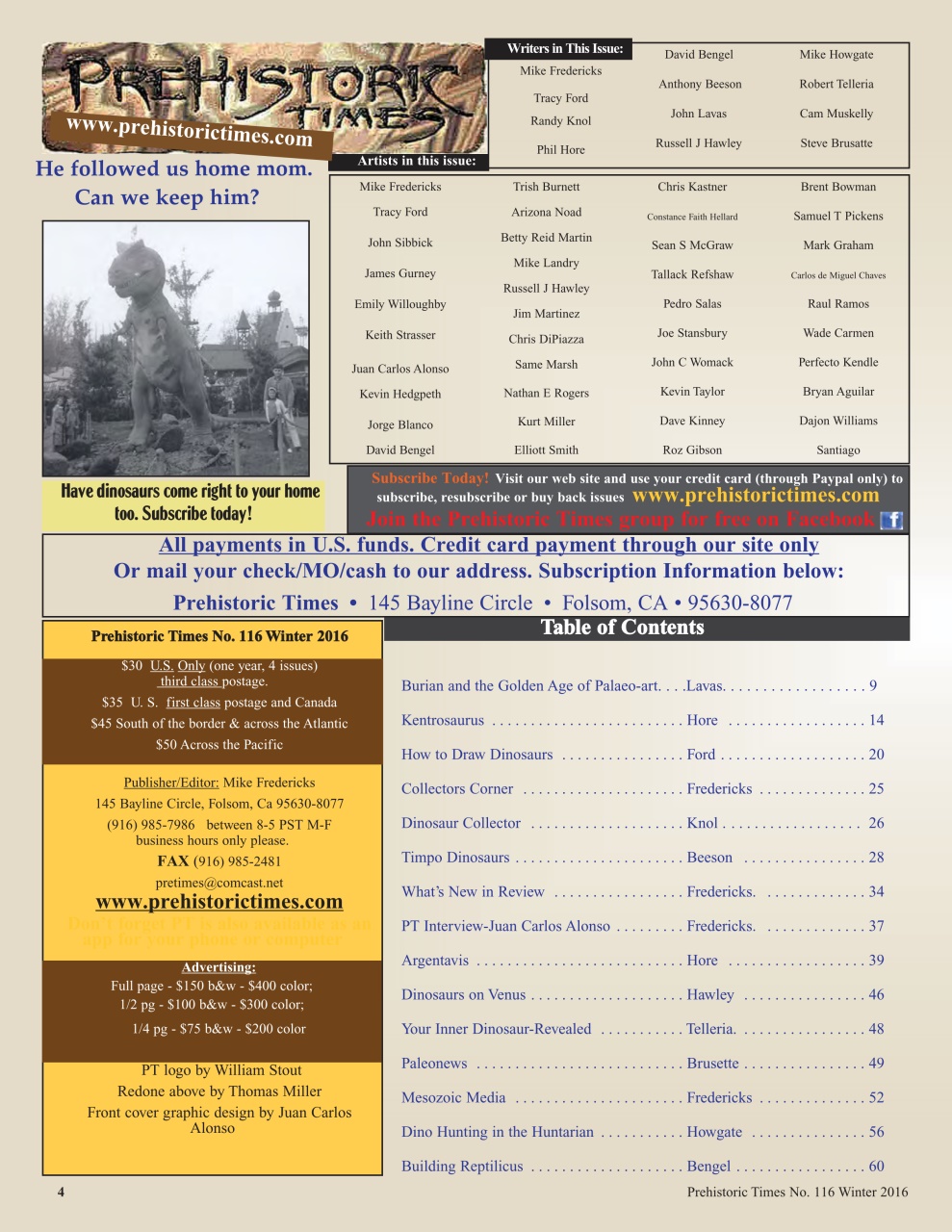 Prehistoric Times Preview Pages