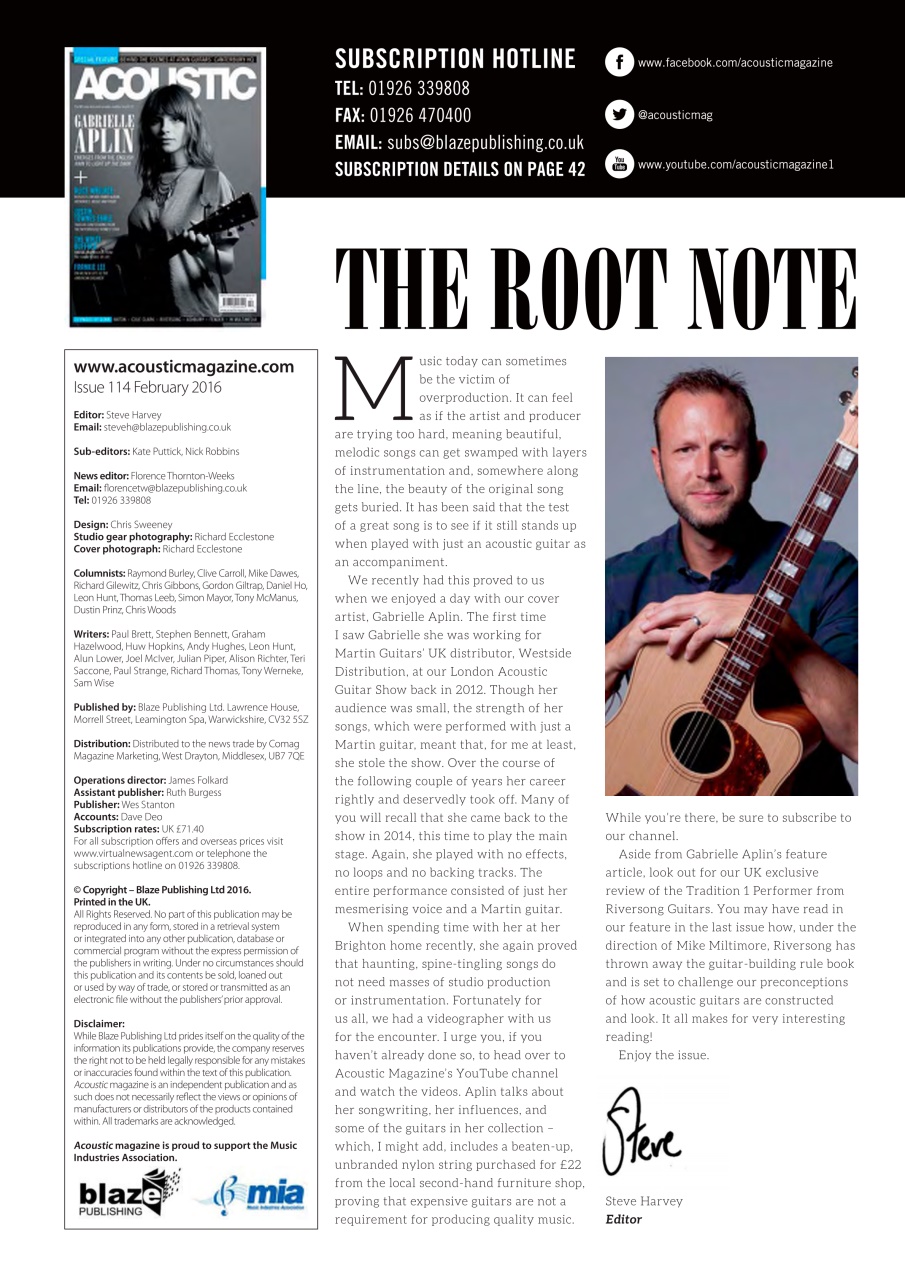 Acoustic Preview Pages