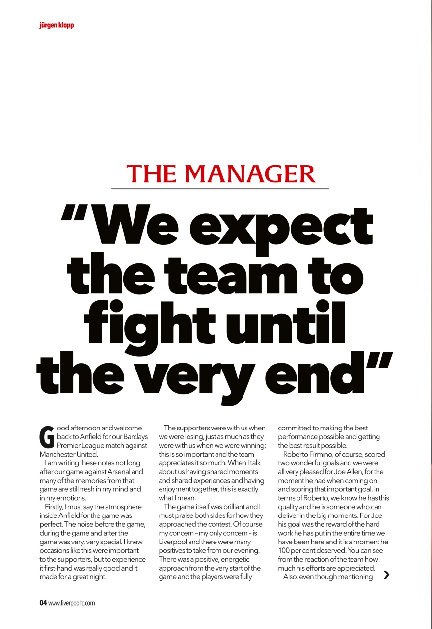 Liverpool FC Programmes Preview Pages