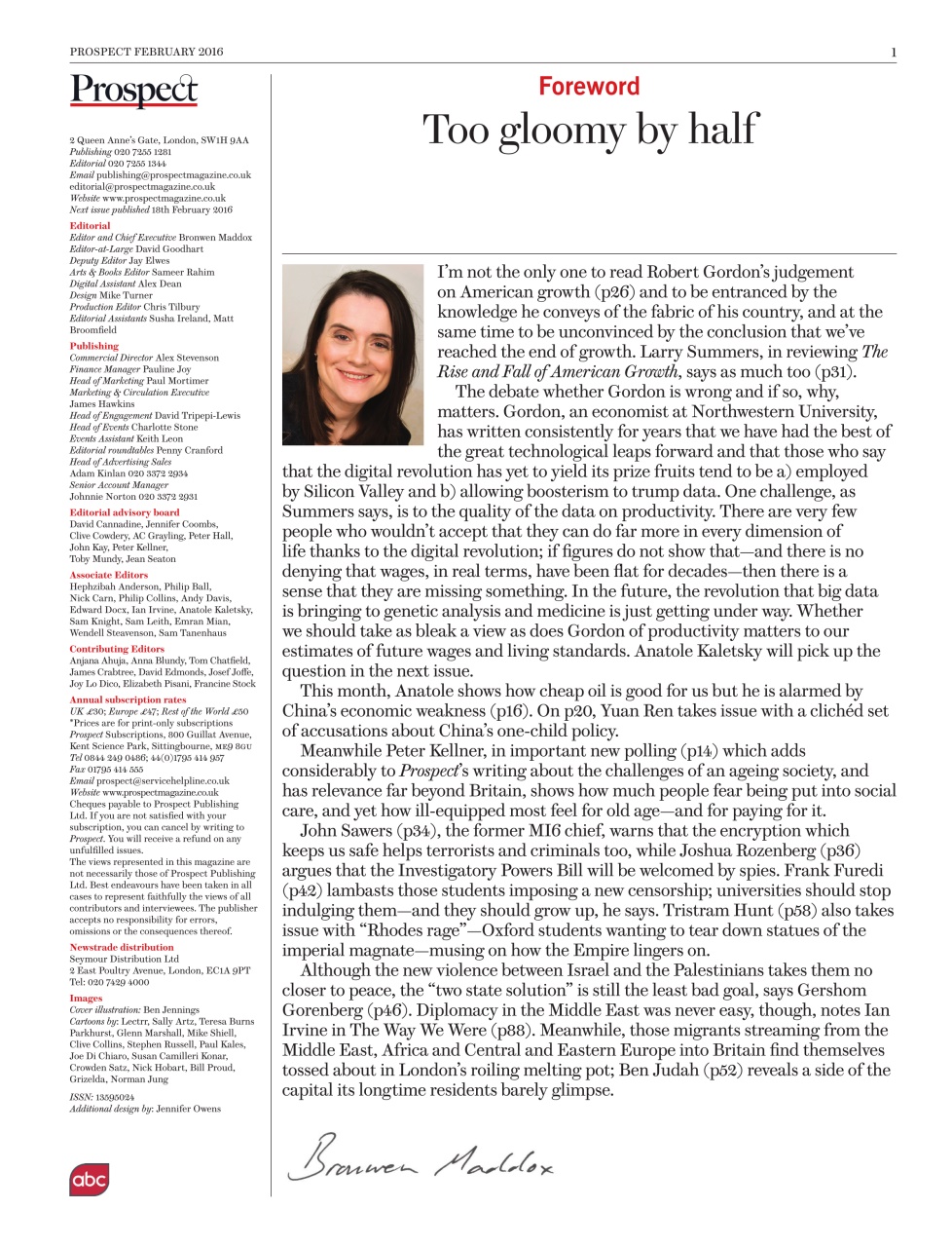 Prospect Magazine Preview Pages