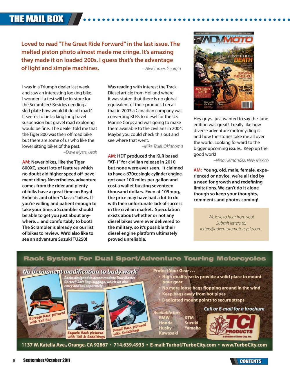 Adventure Motorcycle Preview Pages