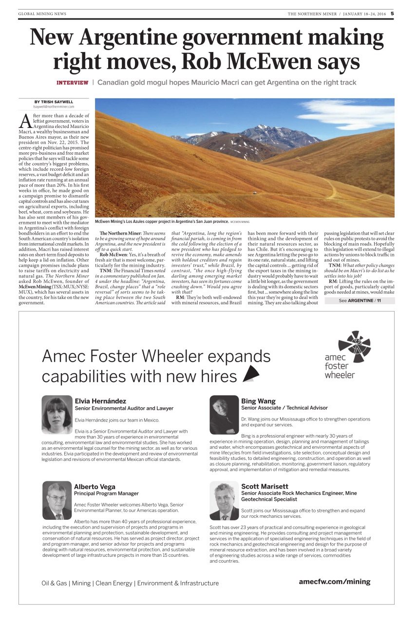 The Northern Miner Preview Pages