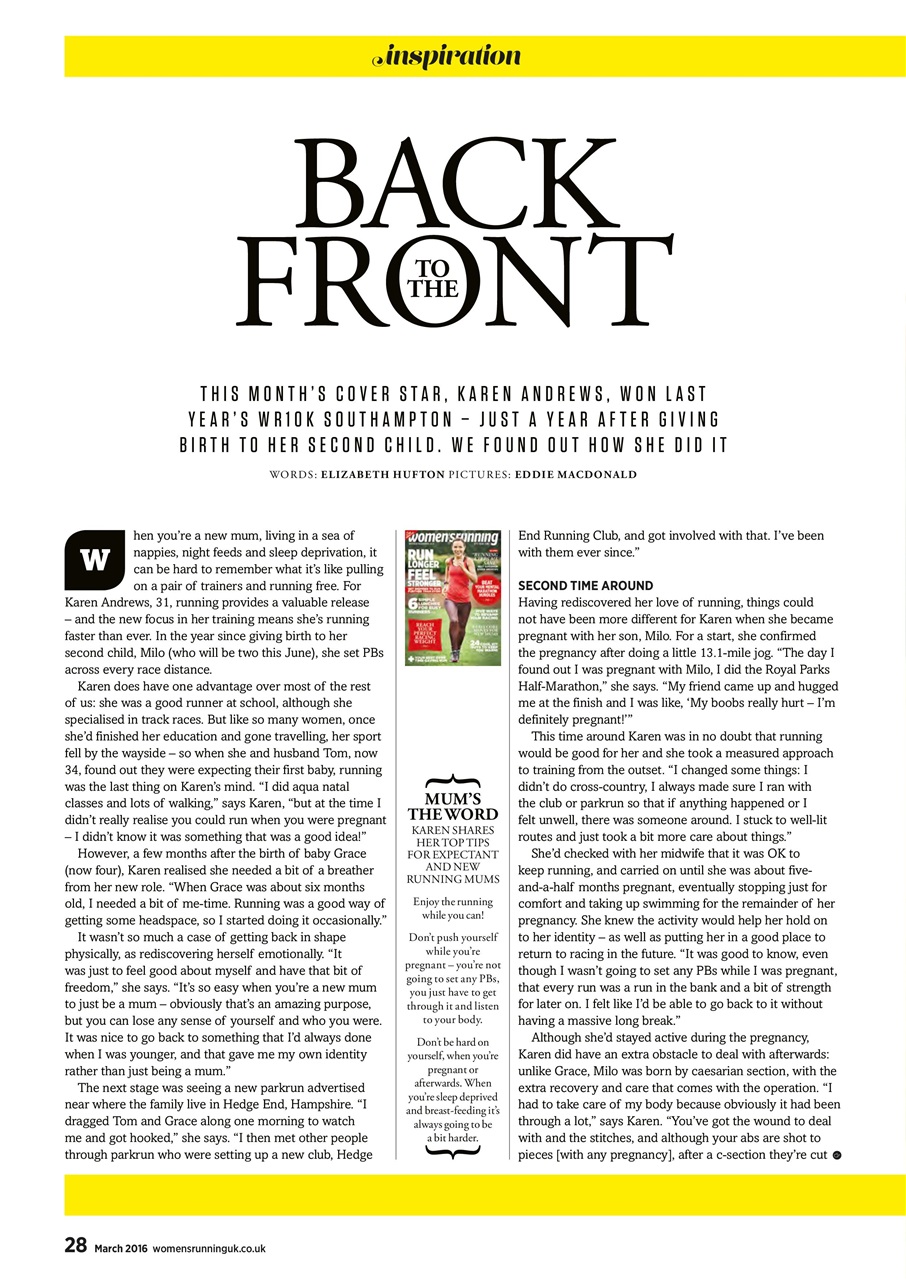 Women’s Running Preview Pages