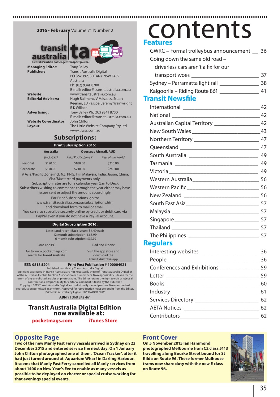 Transit Australia Preview Pages