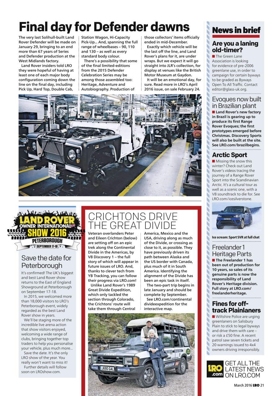 Land Rover Owner Preview Pages