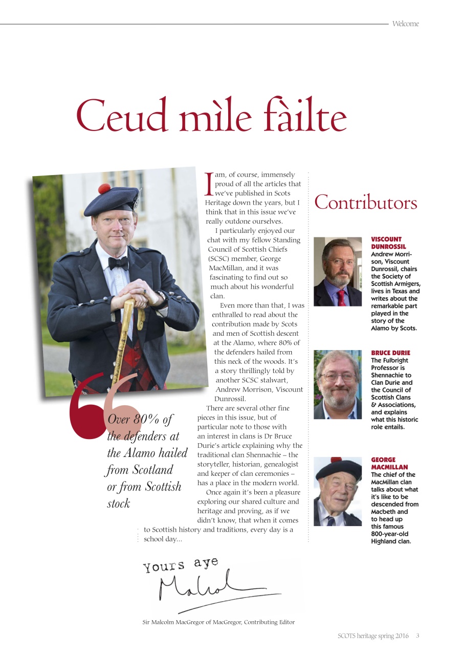 Scots Heritage Magazine Preview Pages
