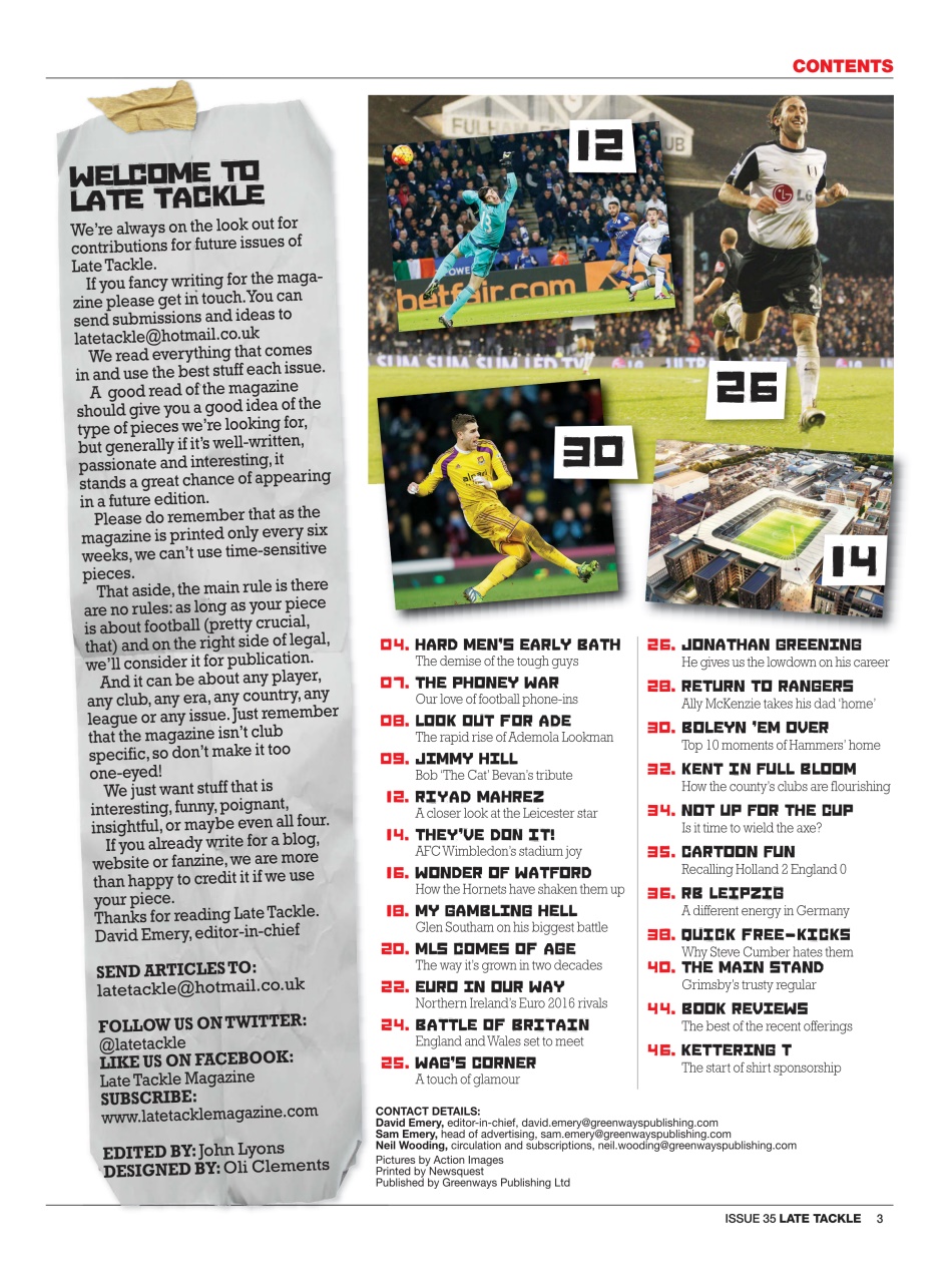 Late Tackle Football Magazine Preview Pages