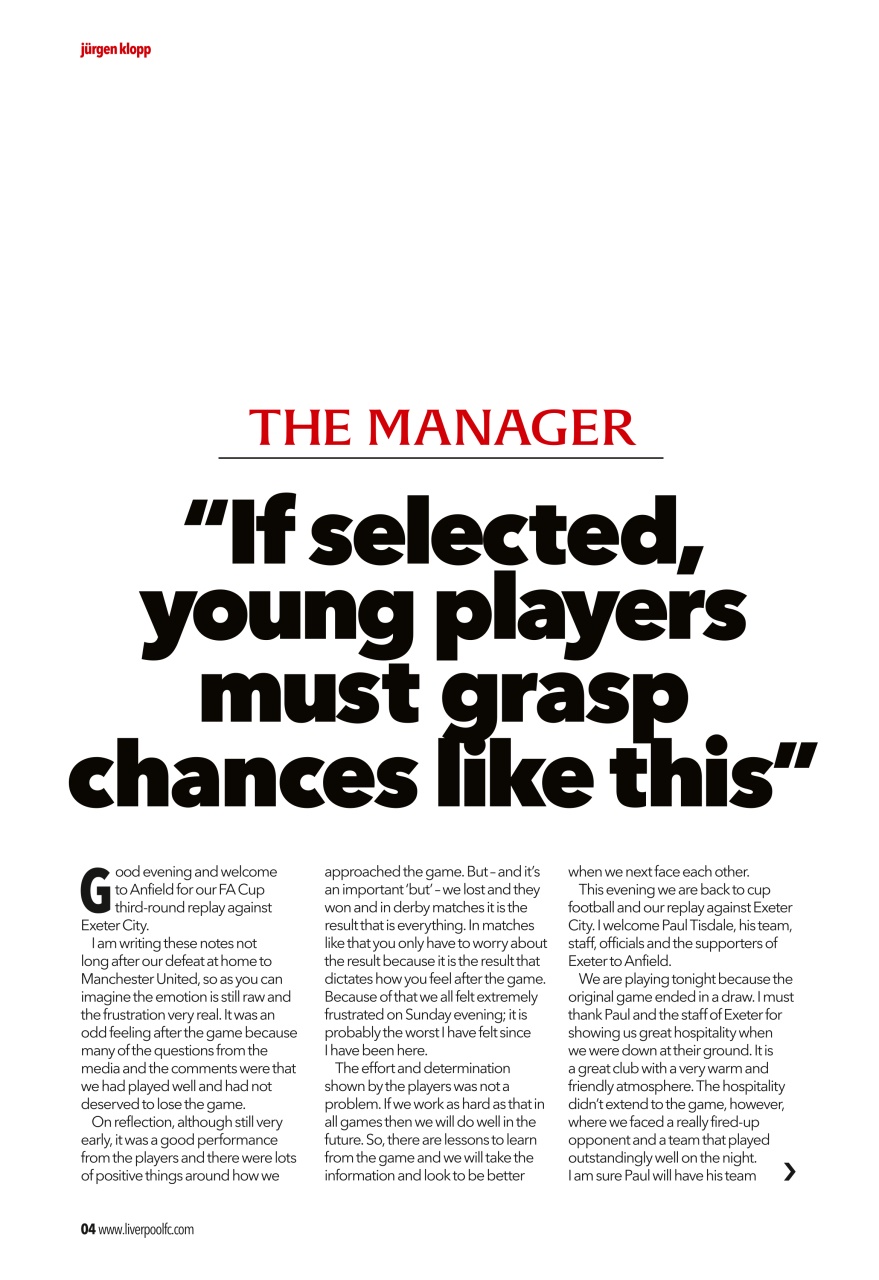 Liverpool FC Programmes Preview Pages