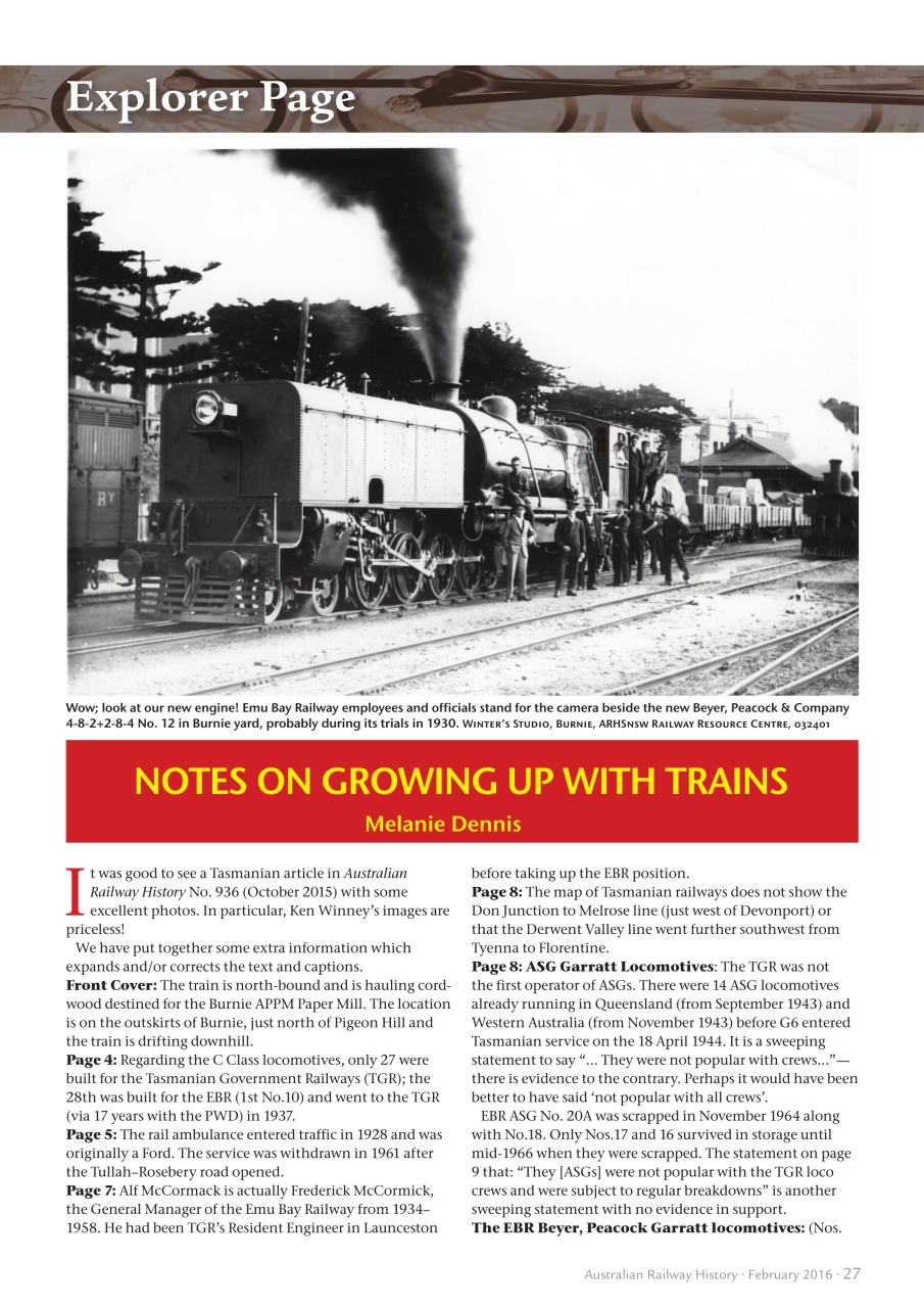 Australian Railway History Preview Pages