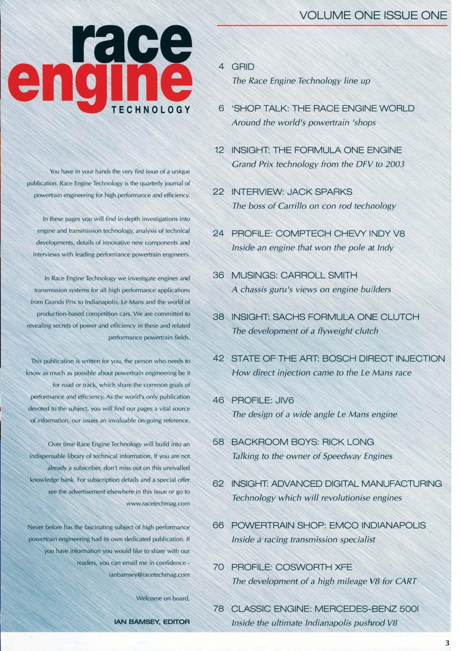 Race Engine Technology Preview Pages