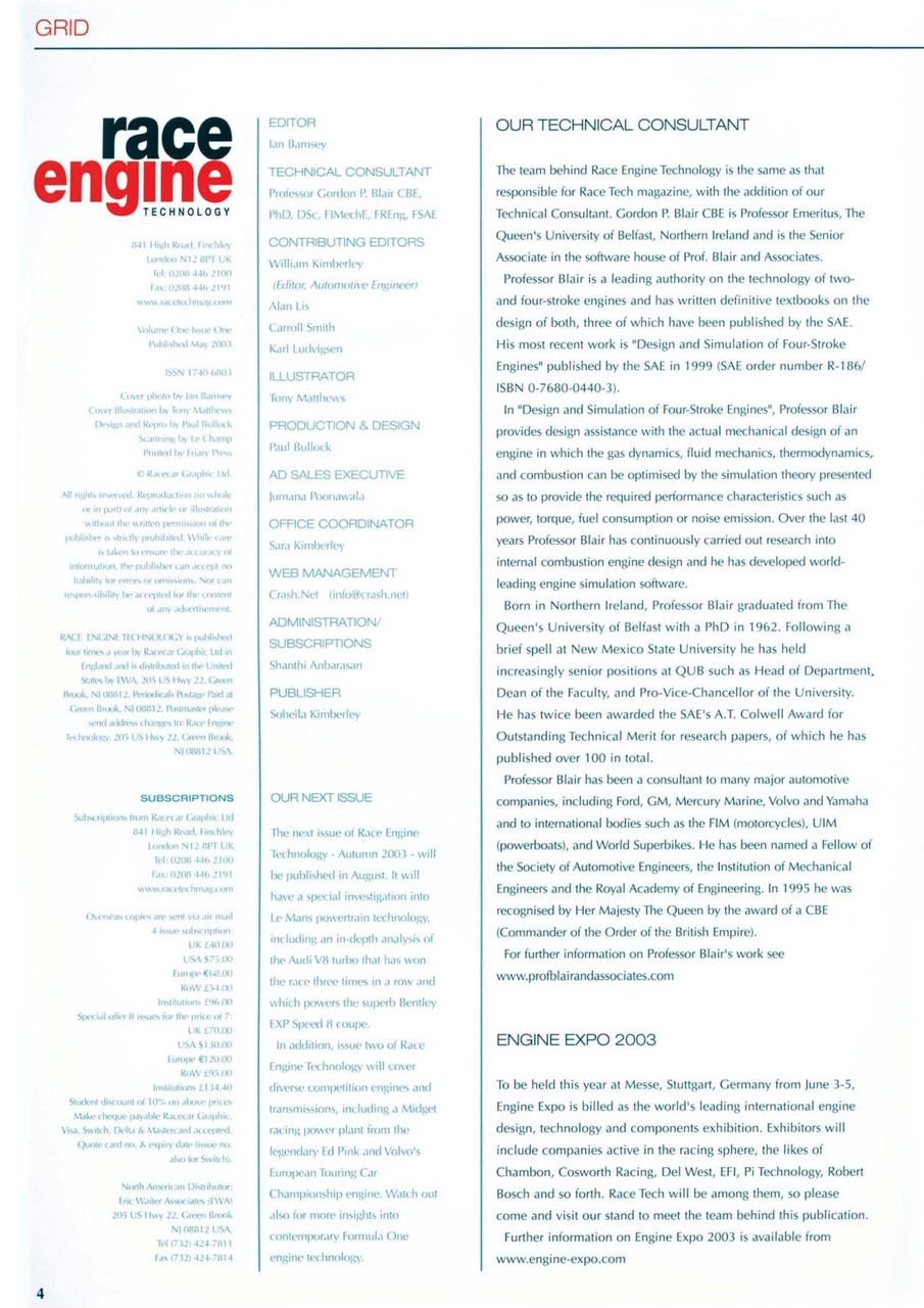 Race Engine Technology Preview Pages