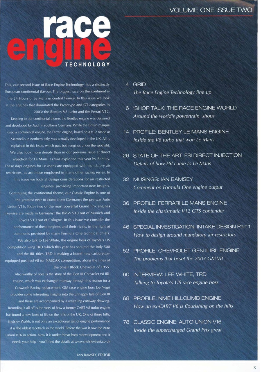 Race Engine Technology Preview Pages