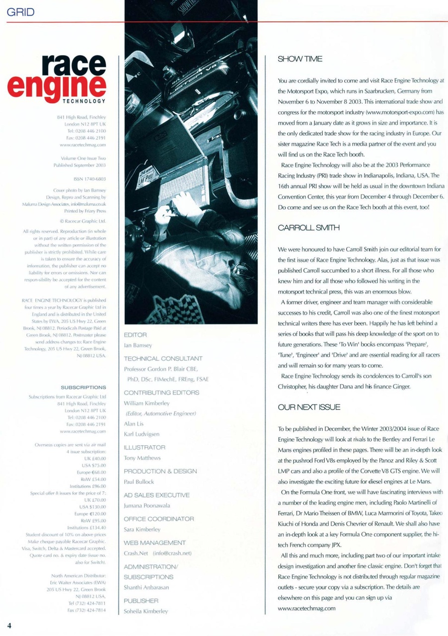 Race Engine Technology Preview Pages